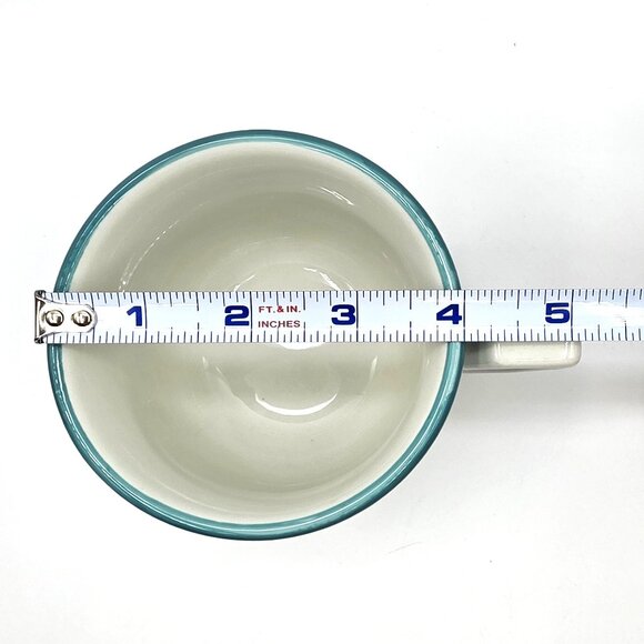 Pioneer Woman Flea Market Floral Turquoise Yellow Footed Stoneware Coffee Mug - Picture 9 of 9